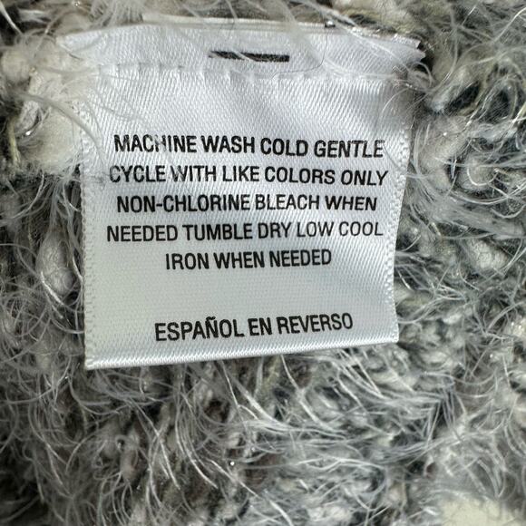 Style & Co. Gray Fair Isle Long Sleeve Plush Fuzzy Pullover Sweater Size PM - Picture 5 of 5